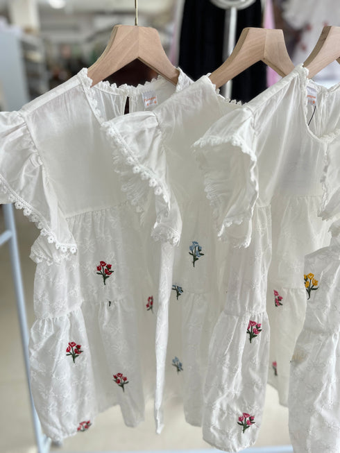 Summer Embroidered Patchwork Border Layer Tops